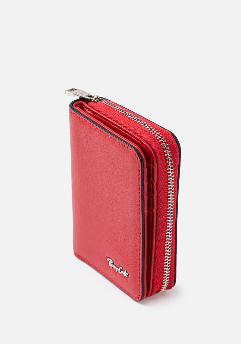 MONEDERO CON TARJETERO EN CUERO GRABADO